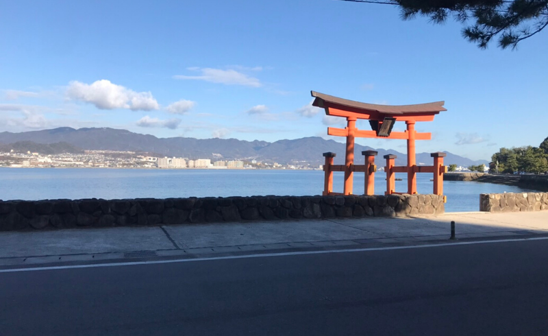 厳島神社 宮島の大鳥居は改修中ですがミニ鳥居が！