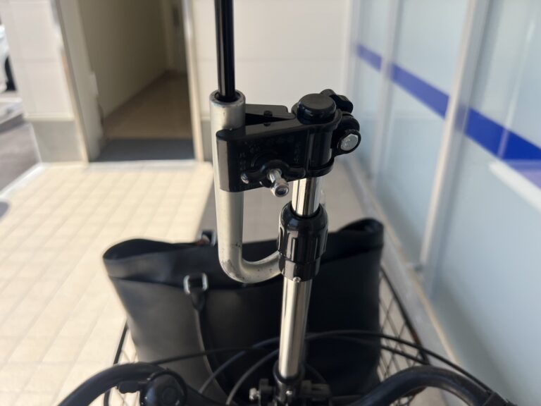 【熱中症対策】自転車の傘スタンド設置