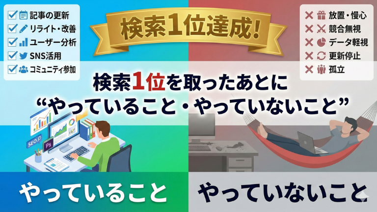 検索1位を取ったあとに「やっていること・やっていないこと」