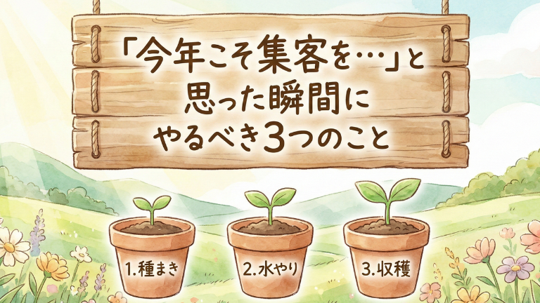 「今年こそ集客を・・・」と思った瞬間にやるべき3つのこと