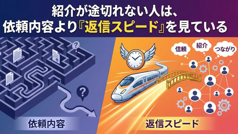 紹介が途切れない人は、依頼内容より「返信スピード」を見ている