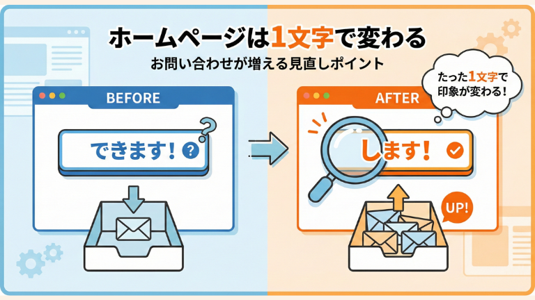 ホームページは1文字で変わる｜お問い合わせが増える見直しポイント