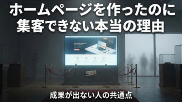 ホームページを作ったのに集客できない本当の理由｜成果が出ない人の共通点
