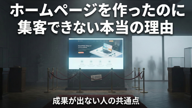 ホームページを作ったのに集客できない本当の理由｜成果が出ない人の共通点