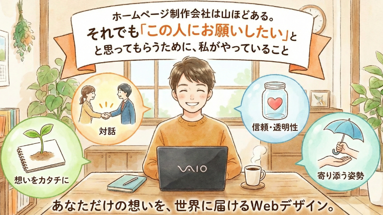 ホームページ制作会社は山ほどある。それでも「この人にお願いしたい」と思ってもらうために、私がやっていること