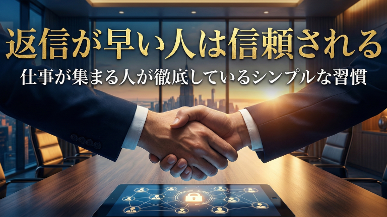 返信が早い人は信頼される｜仕事が集まる人が徹底しているシンプルな習慣
